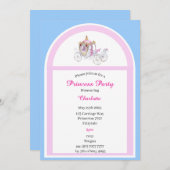 子供向けプリンセス誕生日パーティー招待状 招待状 (正面/裏面)