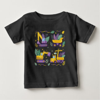 子供向けマルディグラス工事用トラックかわいい乗り物 ベビーTシャツ