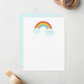 子供向けレトロな虹の色のオリジナル文房具 ノートカード (正面/裏面インサイチュ)