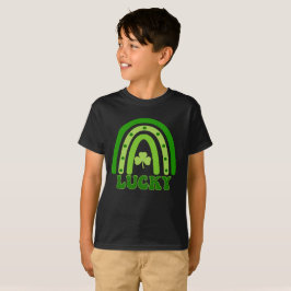 子供向けレトロラッキーレインボーセントパトリックデー Tシャツ