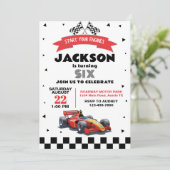 子供向けレーシングカーパーティー 誕生日パーティー 招待状 (スタンド正面)