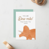 子供向け恐竜のダイナマイト教室バレンタインデー ノートカード (正面/裏面インサイチュ)