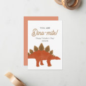 子供向け恐竜のバレンタインデーカード「ディノマイト教室」 ノートカード (正面/裏面インサイチュ)