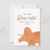子供向け恐竜のバレンタインデーカード ノートカード (正面)