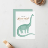 子供向け恐竜ダイナマイト教室バレンタインデー ノートカード (正面/裏面インサイチュ)