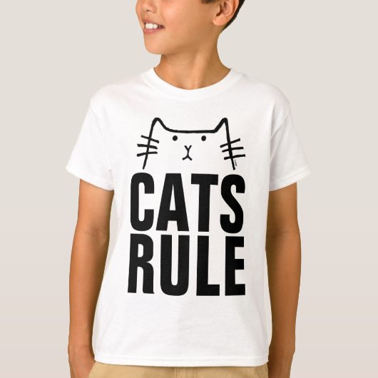 子供向け猫デザインTシャツ 面白い猫の服 Tシャツ (正面)