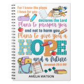 子供向け聖書の一節 エレミヤ書29:11 写真 ノートブック (正面)