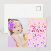 子供向け ありがとう かわいい カラフルなコンフェッティ ポストカード (正面/裏面)