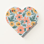 子供向け キュートなコマダニ シマシマ ダイジー 花柄 ノートブック (裏面)