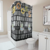子供図書館本シャワーカーテン白黒 シャワーカーテン (インサイチュ)