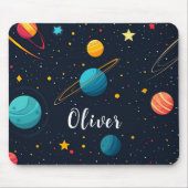子供宇宙惑星かわいいマウスマット マウスパッド (正面)