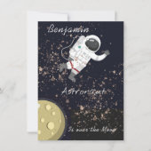 子供宇宙飛行士コズミック宇宙カッコいいバースデーパーティー 招待状 (正面)
