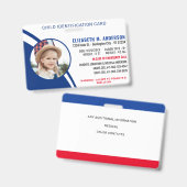 子供安全識別 現代 カスタム フォト ID バッジ (正面＆裏面)