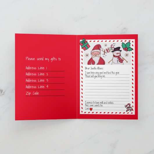 子供実在の北極の配送先住所 カード (内部)