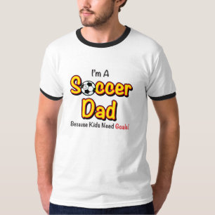 "子供必要性ゴール"のサッカーのパパの人のワイシャツ Tシャツ