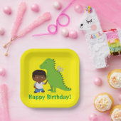 子供恐竜パーティー(アフリカ系) ペーパープレート (パーティー)