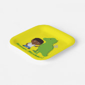 子供恐竜パーティー(アフリカ系) ペーパープレート (傾斜あり)