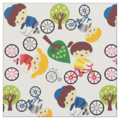 子供愛によっては生地が自転車に乗ります ファブリック (クローズアップ)