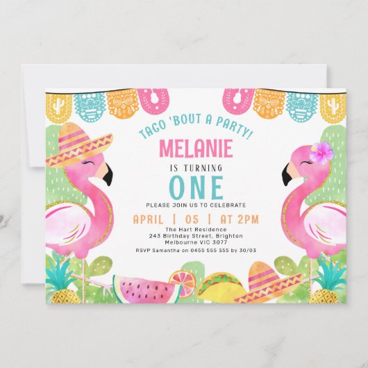 子供数々の色のタコ'パーティー誕生日について 招待状 (正面)