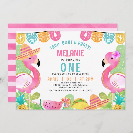 子供数々の色のタコ'パーティー誕生日について 招待状 (正面/裏面)