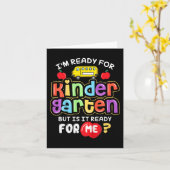 子供新学期幼稚園の準備ができている私 カード (黄色い花)