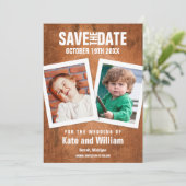 子供時代の写真 ヴィンテージウッド Save the Date セーブザデート (スタンド正面)