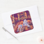 子供時代の夢 – 古い馬回転木馬 スクエアシール (封筒)