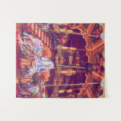 子供時代の夢 – 古い馬回転木馬 タペストリー (正面(横))