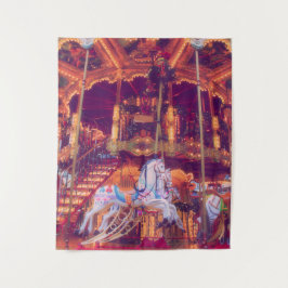 子供時代の夢 – 古い馬回転木馬 タペストリー