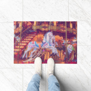 子供時代の夢 – 古い馬回転木馬 ドアマット