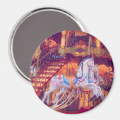 子供時代の夢 – 古い馬回転木馬 マグネット (正面/裏面)