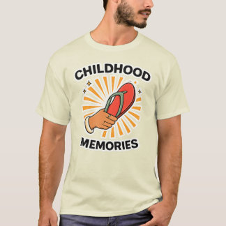 子供時代の思い出 レトロなノスタルジックなキャラクターデザイン Tシャツ