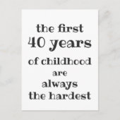 子供時代の最初の40年が最も大変 ポストカード (正面)