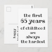 子供時代の最初の65年は最も大変だ ポストカード (正面/裏面)