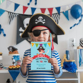 子供海賊パーティー招待状の水洗 招待状