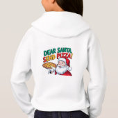 子供用あったかデア・サンタ・ピザを送ってクリスマス パーカー (裏面)