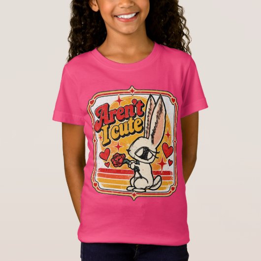 子供用うさぎのローズTシャツ Tシャツ (正面)