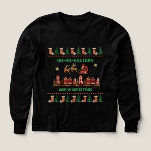 子供用おもしろクリスマスセーター サンタTシャツ (デザイン正面)