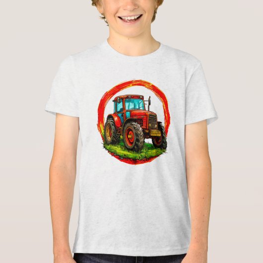 子供用おもちゃトラクター トライブレンドＴシャツ (正面)
