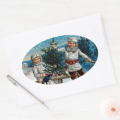 子供用そり 楕円形シール (封筒)