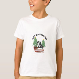 子供用のおもしろグラフィックTシャツ – クリスマスを待つ Tシャツ
