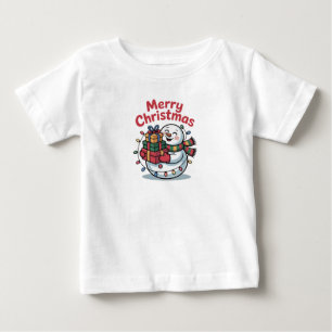 子供用のかわいいクリスマスTシャツ ベビーTシャツ