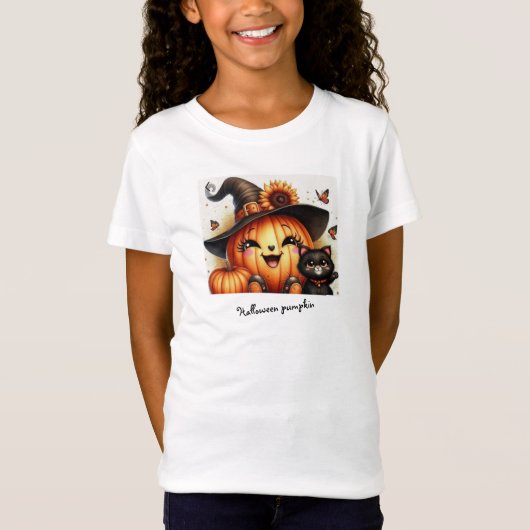 子供用のかわいいハロウィンTシャツ Tシャツ (正面)