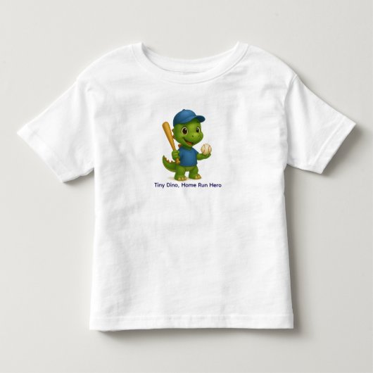 子供用のかわいい野球恐竜Tシャツ トドラーTシャツ (正面)