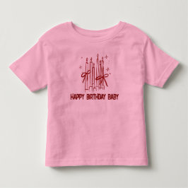 子供用のキュートなバースデーキャンドルTシャツ トドラーTシャツ