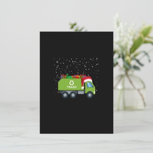 子供用のクリスマスのゴミのトラックシャツ 招待状 (スタンド正面)