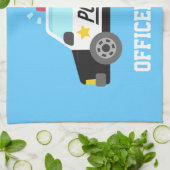 子供用のサイレン付きクラシックパトカー キッチンタオル (折り畳み)