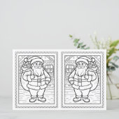 子供用のサンタのぬりえのクリスマスカードテンプレート (スタンド正面)