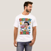 子供用のノスタルジックなカートゥーン誕生日Tシャツ Tシャツ (正面フル)