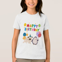 子供用のハッピーバースデーTシャツ - かわいいデザインのp トライブレンドTシャツ